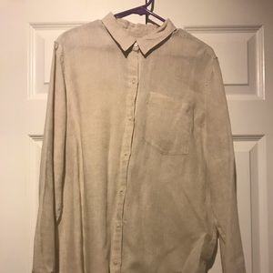 GAP linen beige button down blouse
